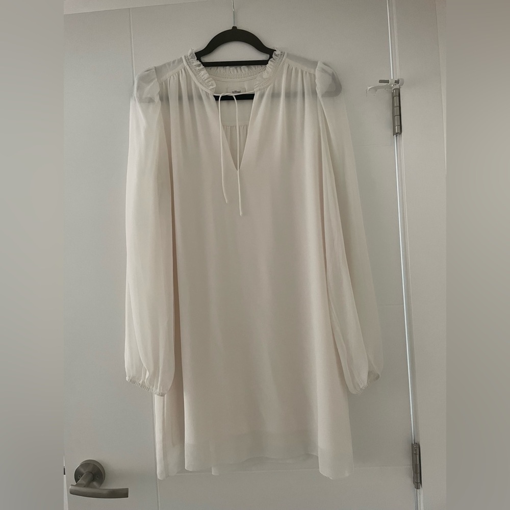 Wilfred Flowy Long Sleeve Dress White Medium Size